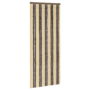 vidaXL Cortina de Insetos Chenille Marrom Escuro e Bege 90 x 220 cm