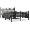 vidaXL Estrutura de cama com cabeceira e p&eacute;s 120x200 cm metal preto