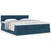 vidaXL Estrutura cama otomana colch&otilde;es 180x200 cm veludo azul escuro