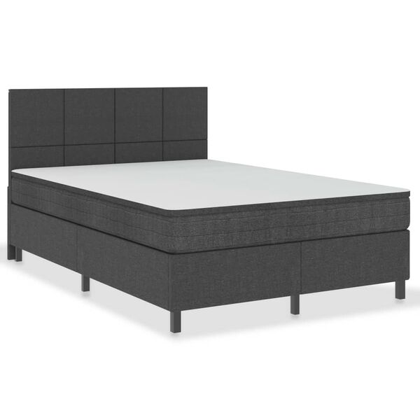 vidaXL Cama boxspring 160x200 cm tecido cinzento-escuro