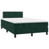 vidaXL Cama boxspring com colch&atilde;o 120x200 cm veludo verde-escuro