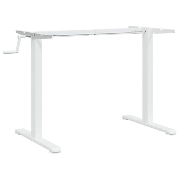 vidaXL Estrutura de secretária de pé (94-135)x60x(70-114)cm aço branco