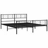vidaXL Estrutura de cama com cabeceira e p&eacute;s 183x213 cm metal preto