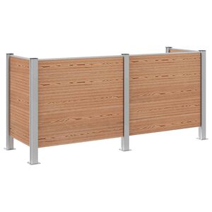 vidaXL Cerca para Ca&ccedil;amba de Lixo Castanho 237 x 85 x 115 cm
