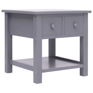 vidaXL Mesa de apoio 40x40x40 cm madeira de paulownia cinzento