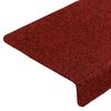 vidaXL Tapetes de escada autoadesivos 10 peças 65x21x4 cm vermelho bordô com borda retangular