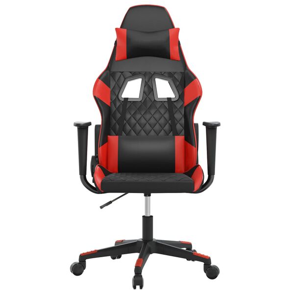 vidaXL Cadeira de gaming couro artificial preto e vermelho