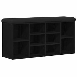 vidaXL Banco para Sapatos Carvalho Preto 102 x 32 x 50 cm
