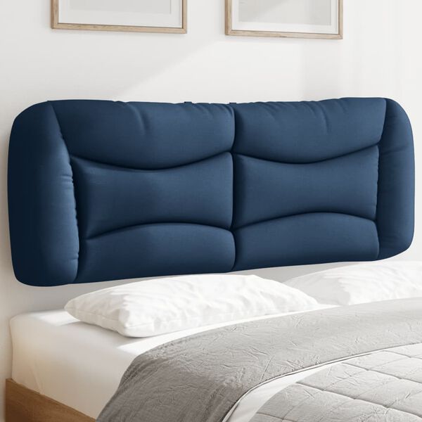 vidaXL Almofad&atilde;o de cabeceira Hvar 140 cm tecido azul