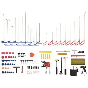 vidaXL 89 pcs conjunto ferramentas repara&ccedil;&atilde;o de mossas sem repintura