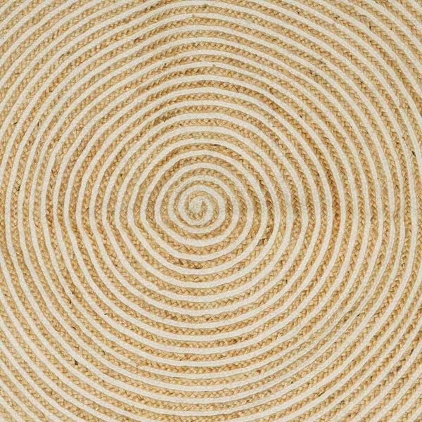 vidaXL Tapete Natural e Branco 60 x 250 cm Juta