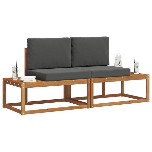 vidaXL Conjunto de Sof&aacute;s para Exterior com almofada 2 pcs Natural