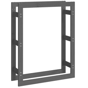 vidaXL Suporte para lenha 80x25x100 cm pinho maci&ccedil;o cinza