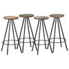 vidaXL Bancos de bar 4 pcs madeira recuperada maci&ccedil;a
