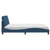 vidaXL Cama com colch&atilde;o 180x200 cm tecido azul
