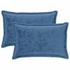 vidaXL Capa almofada 2 pcs HOUTEN Azul-Claro 50 x 80 cm Flanela