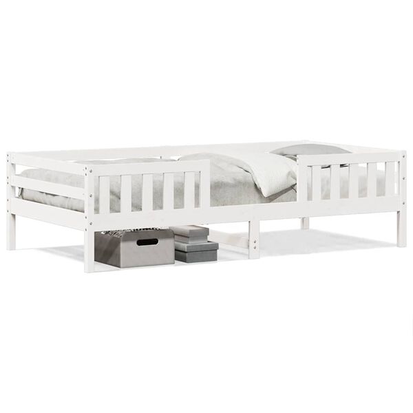 vidaXL Cama sem colchão 75x190 cm madeira de pinho maciça branco
