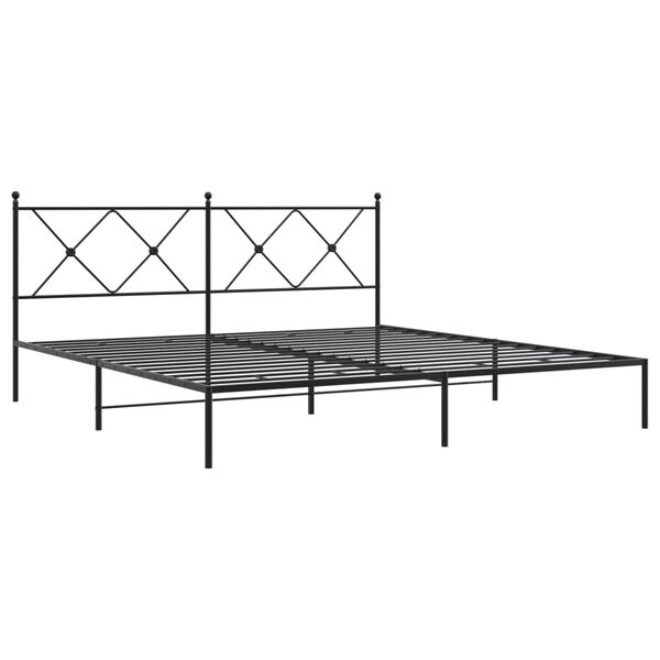 vidaXL Estrutura de cama com cabeceira 183x213 cm metal preto