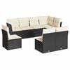vidaXL 8 pcs conjunto sof&aacute;s de jardim com almofad&otilde;es vime PE preto