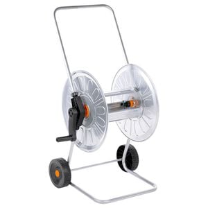 vidaXL Carrinho enrolador para mangueira c/ 80 m 1/2" ou 50 m 3/4" a&ccedil;o
