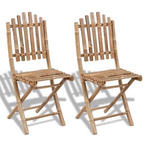 vidaXL Cadeiras de jardim dobr&aacute;veis 2 pcs bambu