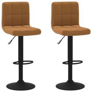 vidaXL Bancos de bar 2 pcs veludo castanho