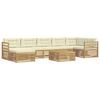 vidaXL Conjunto de Sof&aacute;s para Exterior 8 pcs Branco e Creme Poli&eacute;ster