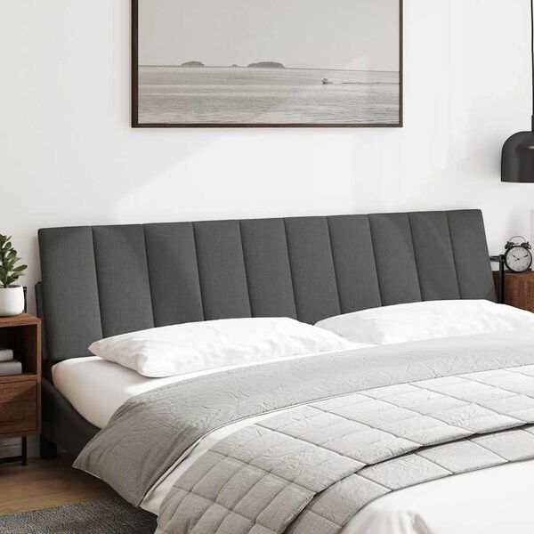 vidaXL Almofad&atilde;o de cabeceira Hanko 200 cm tecido cinzento-escuro