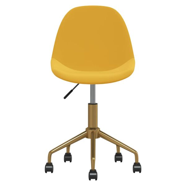 vidaXL Cadeiras de jantar girat&oacute;rias 2 pcs veludo amarelo mostarda