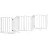 vidaXL Port&atilde;o p/ c&atilde;es com porta dobr&aacute;vel 6 pain&eacute;is 300 cm &aacute;lamo branco