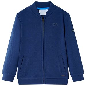 Sweatshirt para crian&ccedil;a com fecho azul-marinho 92