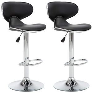 vidaXL Bancos de bar 2 pcs couro artificial preto