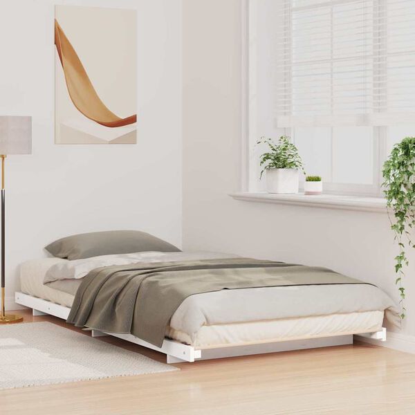 vidaXL Estrutura de cama de chão Branco 90 x 200 cm