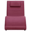 vidaXL Chaise longue com almofada couro artificial vermelho tinto