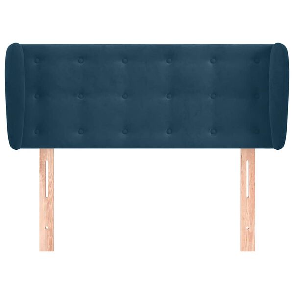 vidaXL Cabeceira de cama c/ abas veludo 83x23x78/88cm azul-escuro