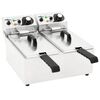 vidaXL Fritadeira el&eacute;trica dupla em a&ccedil;o inoxid&aacute;vel 12 L 4000 W