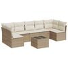vidaXL 8 pcs conjunto de sof&aacute;s p/ jardim com almofad&otilde;es vime PE bege