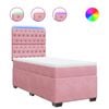 vidaXL Cama com molas/colch&atilde;o 90x200 cm veludo rosa