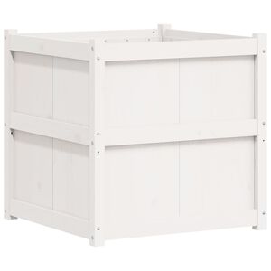 vidaXL Vaso de jardim 70x70x70 cm madeira de pinho maci&ccedil;a branco