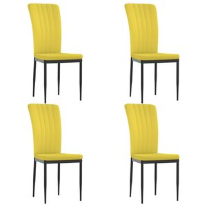 vidaXL Cadeiras de jantar 4 pcs veludo amarelo mostarda