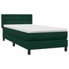 vidaXL Cama com molas/colch&atilde;o verde-escuro 80x220 cm veludo