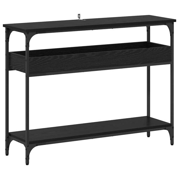 vidaXL Aparador Carvalho preto 100 x 29 x 75 cm Madeira processada