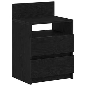 vidaXL Mesa de cabeceira com 2 gavetas 40x33x60 cm preto