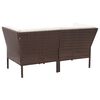 vidaXL 8 pcs conjunto lounge jardim c/ almofad&otilde;es vime PE castanho