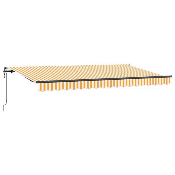 vidaXL Toldo Retr&aacute;til Amarelo e Branco 350 x 200 cm