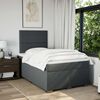 vidaXL Cama boxspring com colch&atilde;o 120x190 cm tecido cinzento-escuro