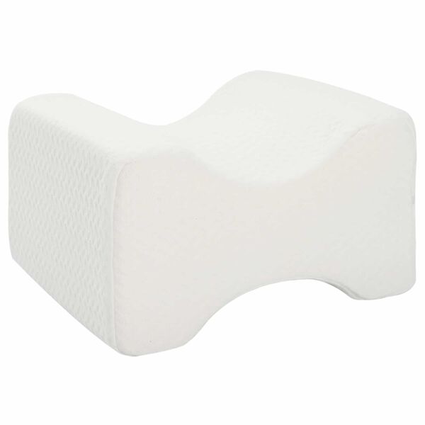 vidaXL Knee Pillow Branco Espuma de mem&oacute;ria e poli&eacute;ster