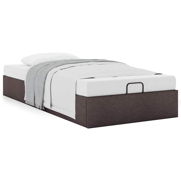 vidaXL Estrutura de cama otomana sem colch&atilde;o 90x190 cm castanho escuro