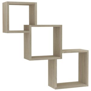 vidaXL Prateleiras de parede cubos 68x15x68cm contraplacado carvalho