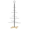 vidaXL &Aacute;rvore de Natal de metal com base em madeira 120 cm preto